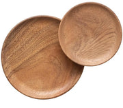 Set di piatti rotondi in acacia - piatti da servizio e da tavola - set da 2 - 15 cm e 20 cm