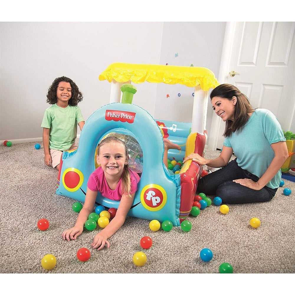 Trade Shop - Trenino Gonfiabile Per Bambini 2 Anni+ Play Center 132x94x89cm Con Palline 93537 -