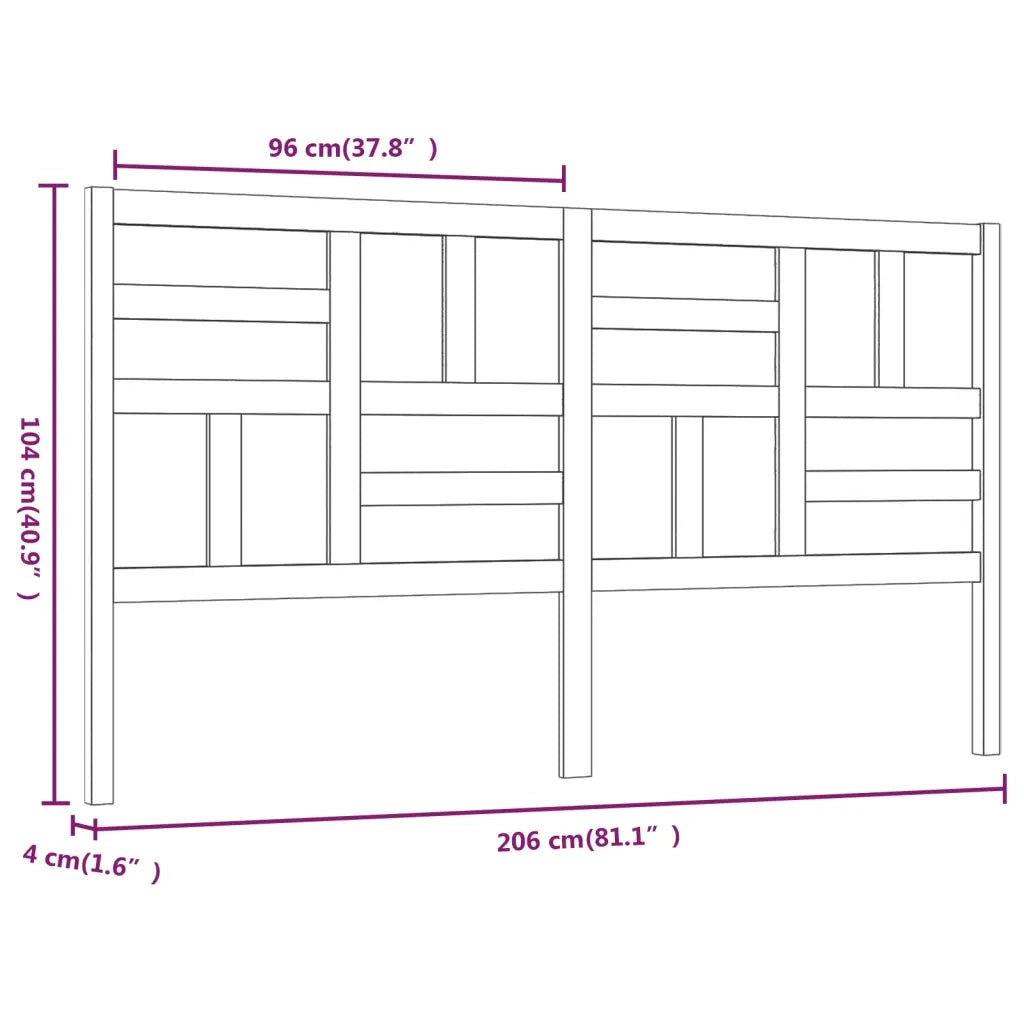 Testiera per Letto-Testata-Testiera Decorativa Bianca 206x4x104 cm Legno Massello di Pino 487328