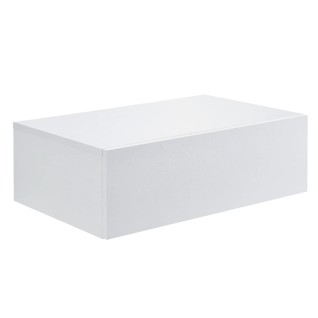 Set di 2 comodini/mensole da parete per camera da letto con 2 cassetti 46 cm laccato bianco 03_0000010
