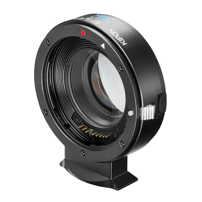 Kipon Adattatore AF Baveyes compatibile con Canon compatibile con EF-Sony E x0,7 con supporto