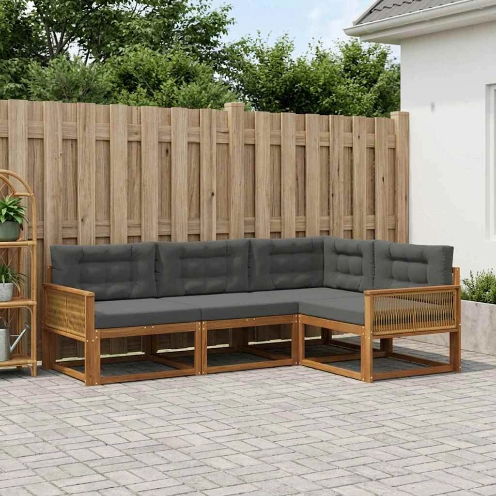 Set di divani da esterno 4 pz Naturale e Antracite 3382530