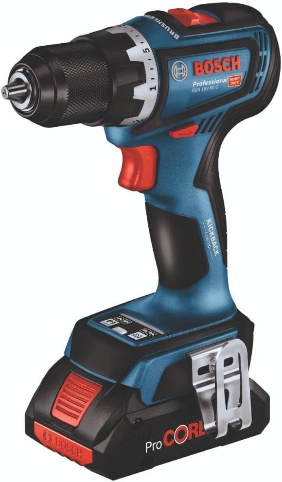 Bosch Professional Combo Kit Gsr 18V-90 C + Gws 18V-15 Psc + Gkm 18V-50 + Ggs 18V-23 Plc (Incl. 1 Batteria Procore da 4.0 Ah, 2 Batterie Procore da 5.5 Ah, Caricabatteria Gal 1880 Cv)