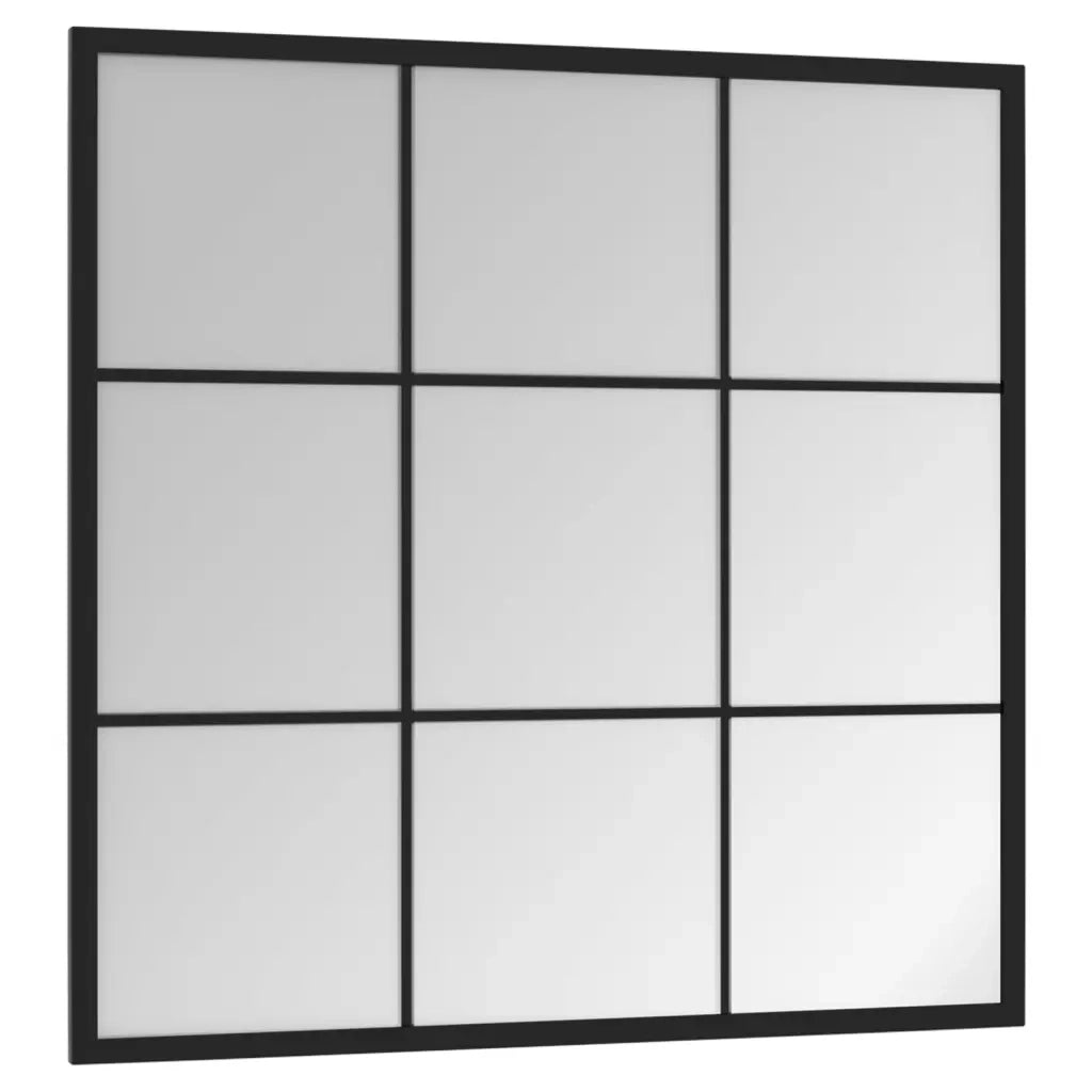 Specchio da Parete Nero 60x60 cm in Metallo 342206