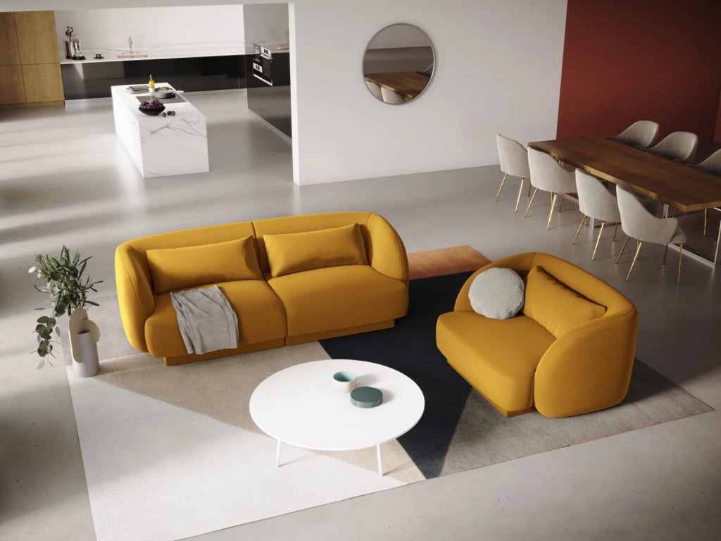 Cosmopolitan Design - Divano "Tulum" 2 posti in velluto giallo 
