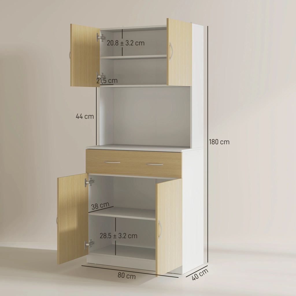 Credenza con 2 Ante e Cassetto ¨C Zephmum ¨C Legno 80x40x180cm