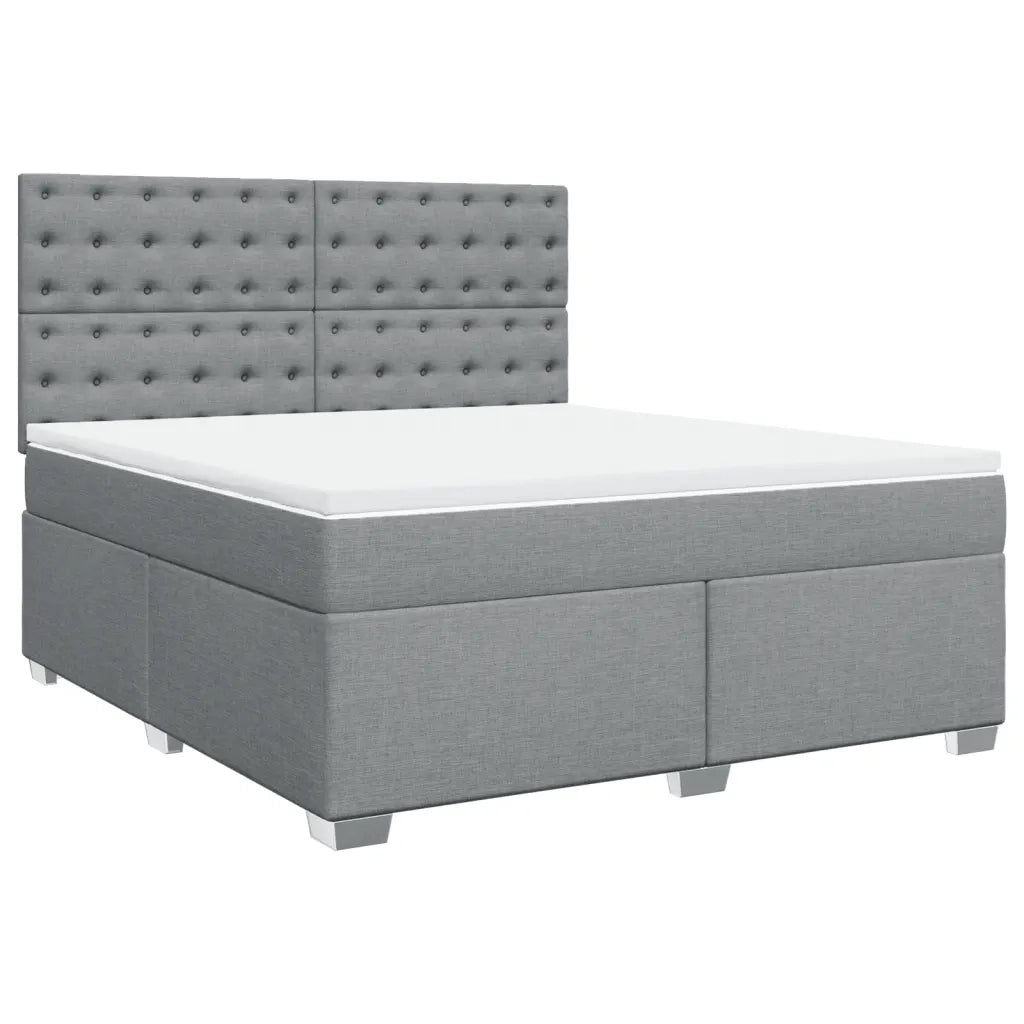 Giroletto a Molle con Materasso Grigio Chiaro180x200 cm Tessuto