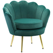 EasyComfort Poltrona Vintage di Design in Velluto Verde Poltroncina da Camera