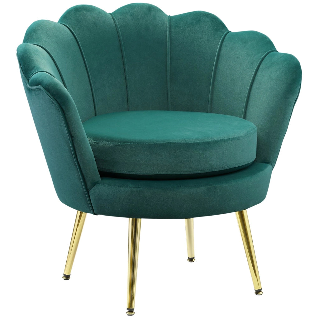 EasyComfort Poltrona Vintage di Design in Velluto Verde Poltroncina da Camera