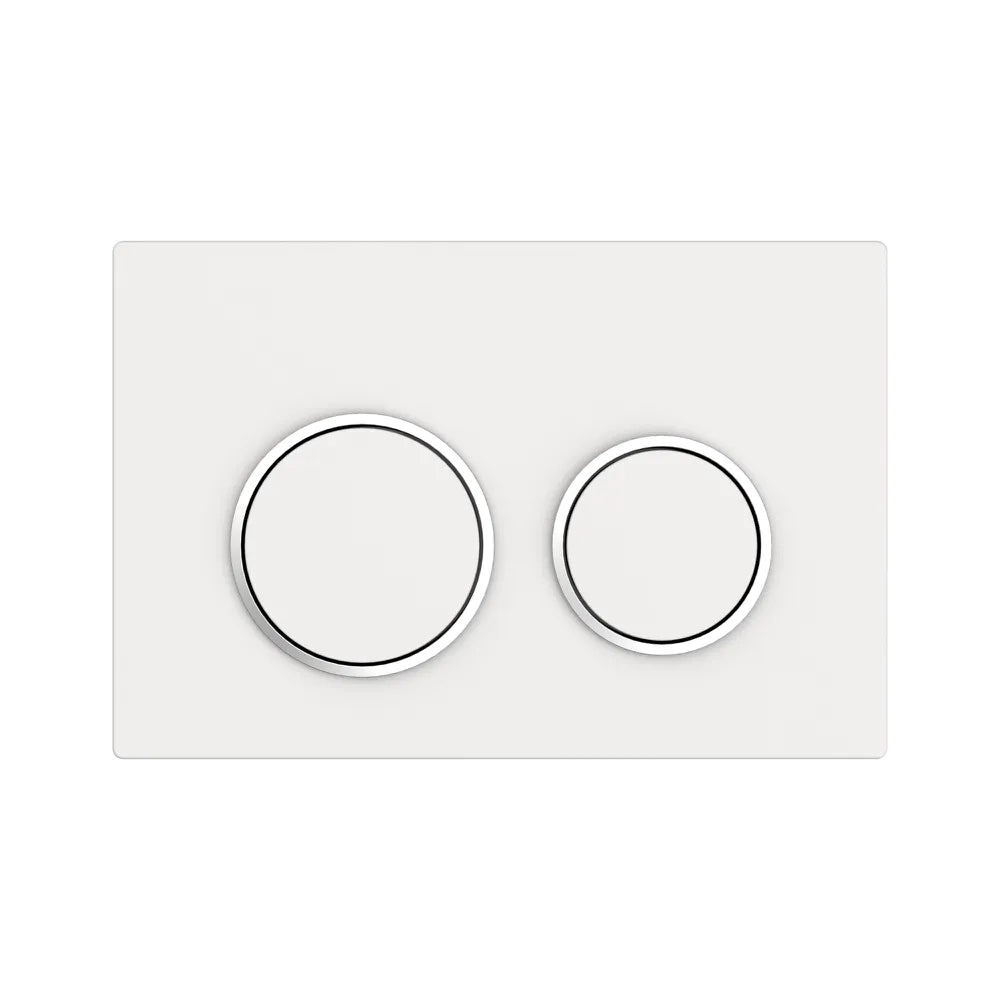 Placca di scarico doppio tasto in ABS bianco opaco e cromato