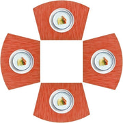 Piastre in PVC per tavola rotonda da 4 pezzi in vinile trasparente arancione