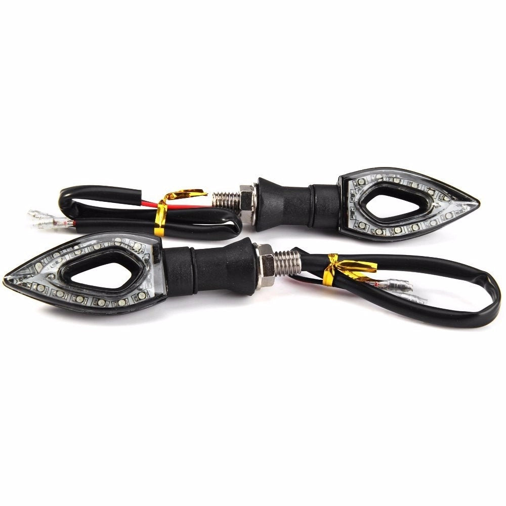 Trade Shop - Coppia Indicatore Di Direzione A 12 Led Forma Di Freccia Punta Per Moto Scooter -