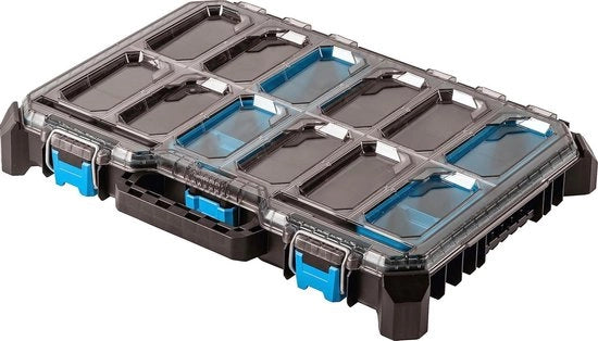 Organizzatore di valigetta bassa con 5 tazze funzionali - HT7G507 - sospensioni metalliche - resistente agli urti - protezione contro umidità e polvere - costruzione modulare