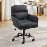 SEDIA Ufficio in PU Nero, con struttura in metallo e imbottitura ergonomica