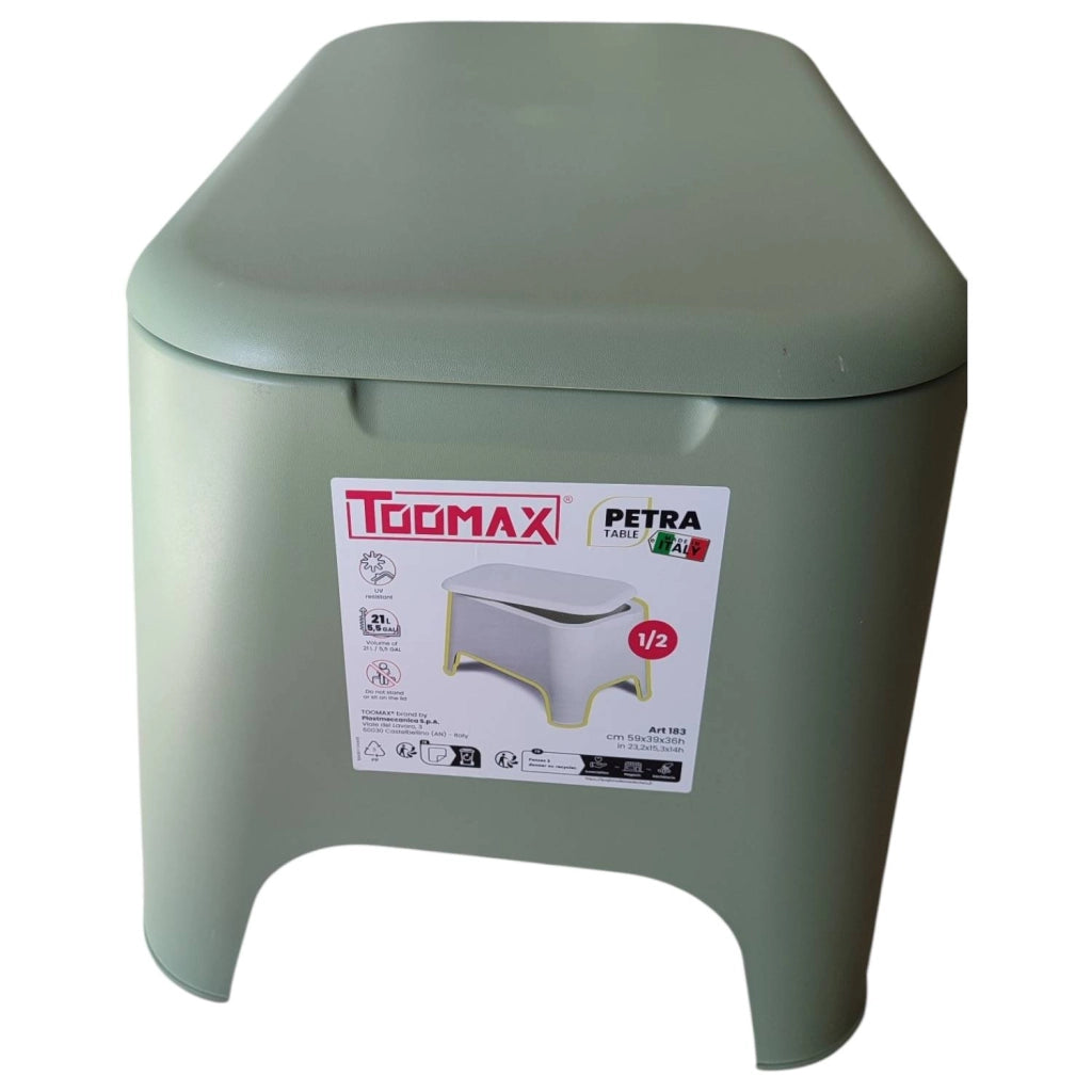 TAVOLINO CONTENITORE IN PLASTICA PETRA VERDE