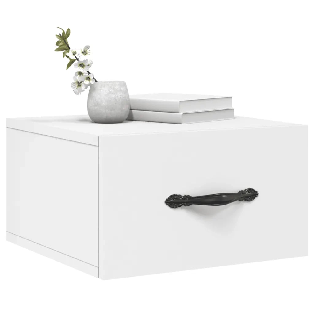 Comodino a Muro-Tavolino da notte Bianco 35x35x20 cm 779901