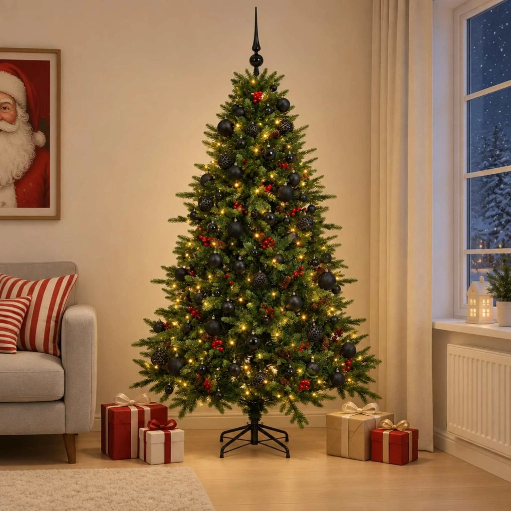 Albero di Natale artificiale con palline 180 cm 300 LED 3466403