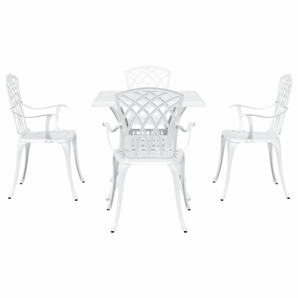 Set di Tavolo da Giardino 5 pcs Bianco Alluminio pressofuso 3334762