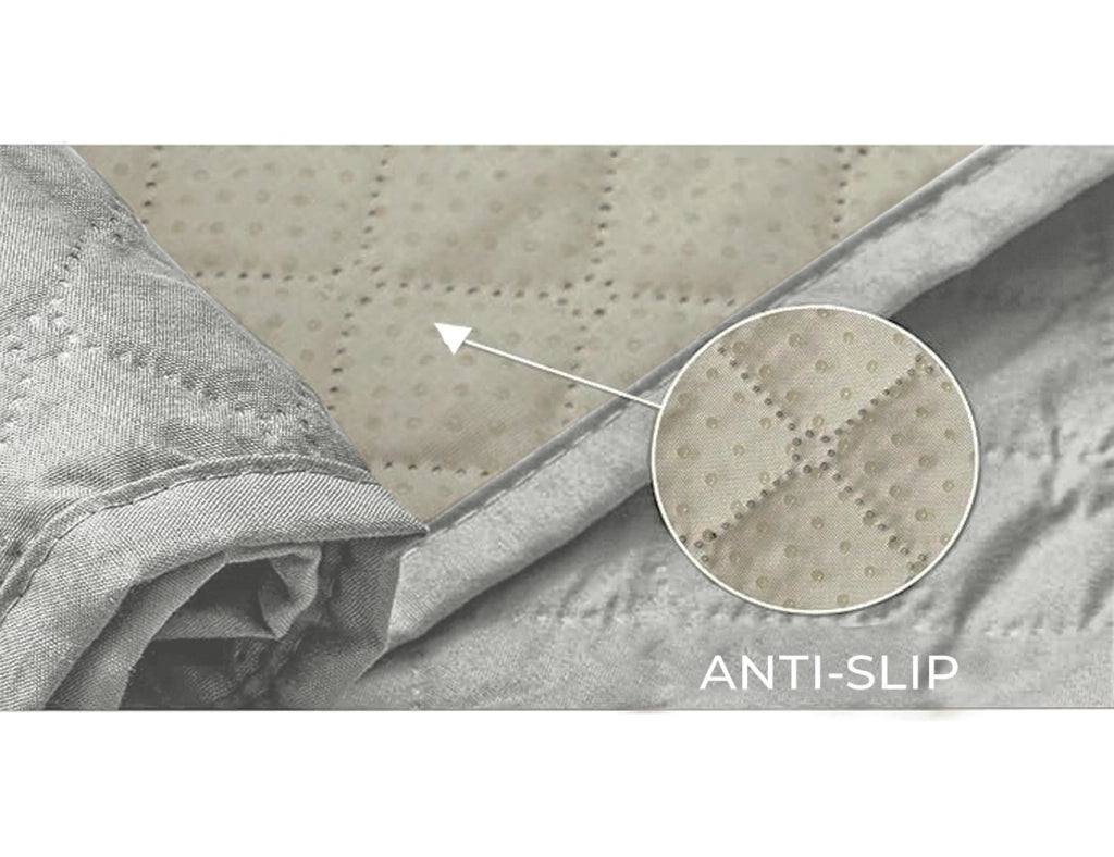 Copridivano Impermeabile Tasche Laterali Proteggi Divano Antimacchia Antiscivolo 4 Posti Grigio