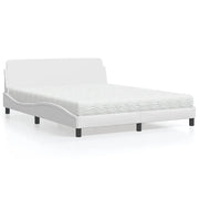 Letto con Materasso Dover Bianco 160x200 cm in Similpelle 3208438