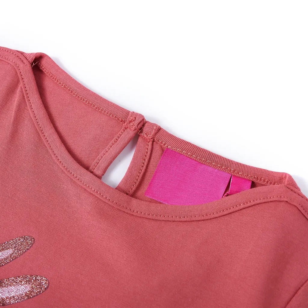 Maglietta da Bambina a Maniche Lunghe Rosa Antico 116cod mxl 85244
