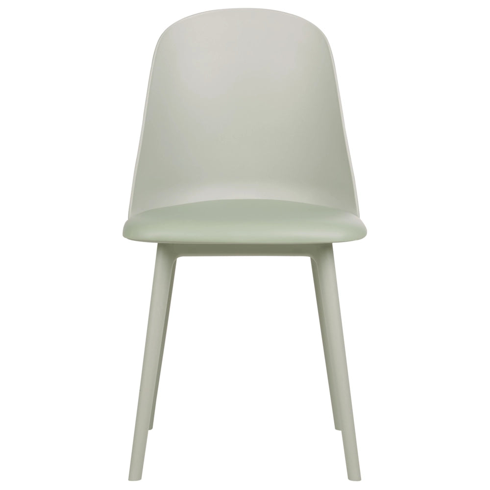 Set di 2 sedie da pranzo Verde chiaro Seduta sintetica imbottita Sedute da cucina Soggiorno moderno e minimalista