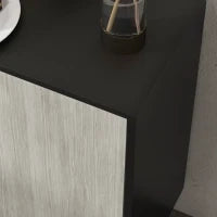 Credenza Moderna con 2 Armadietti e 4 Ante con Apertura a Pressione, 121x37x75cm, Nero