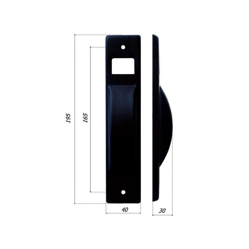 Placca Interasse 165 Ferro Nero Semincasso