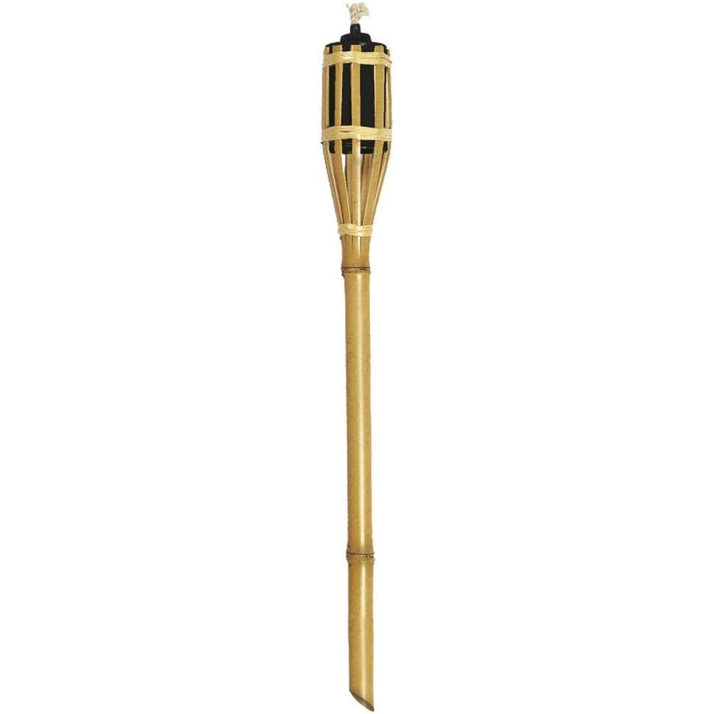 Trade Shop - Set 6 Pz Torcia In Bambù Naturale 60 Cm Da Giardino Per Esterni Con Stoppino 011842 -