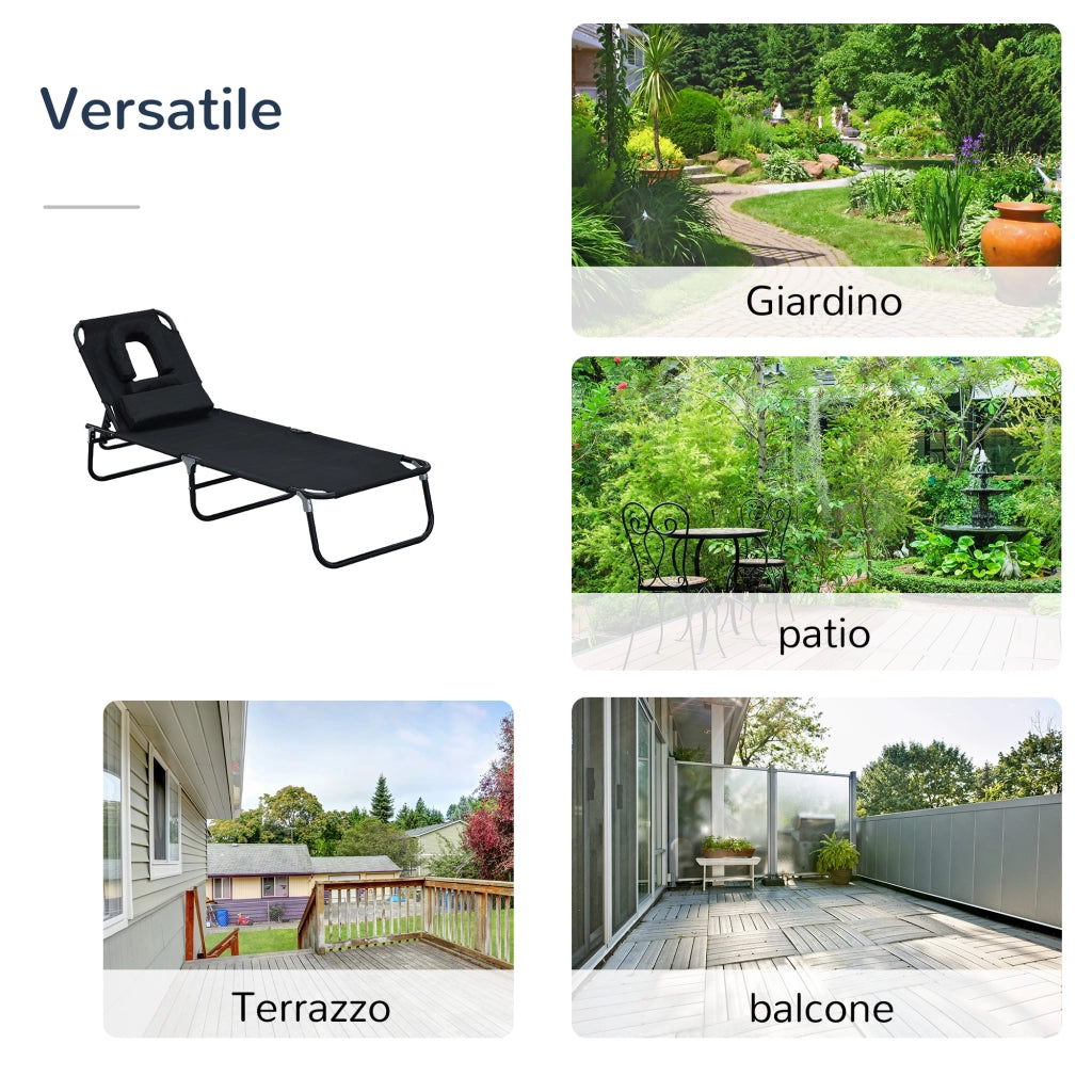 Sdraio Pieghevole Reclinabile ¨C zephmum ¨C Nero