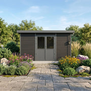Casetta da giardino in legno composito Onyx 43 - 12 m² - Grigio