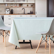 Telaio da tavolo in PVC, impermeabile, rettangolare 200 x 140 cm, con fiori bianchi su fondo bianco in stile rurale