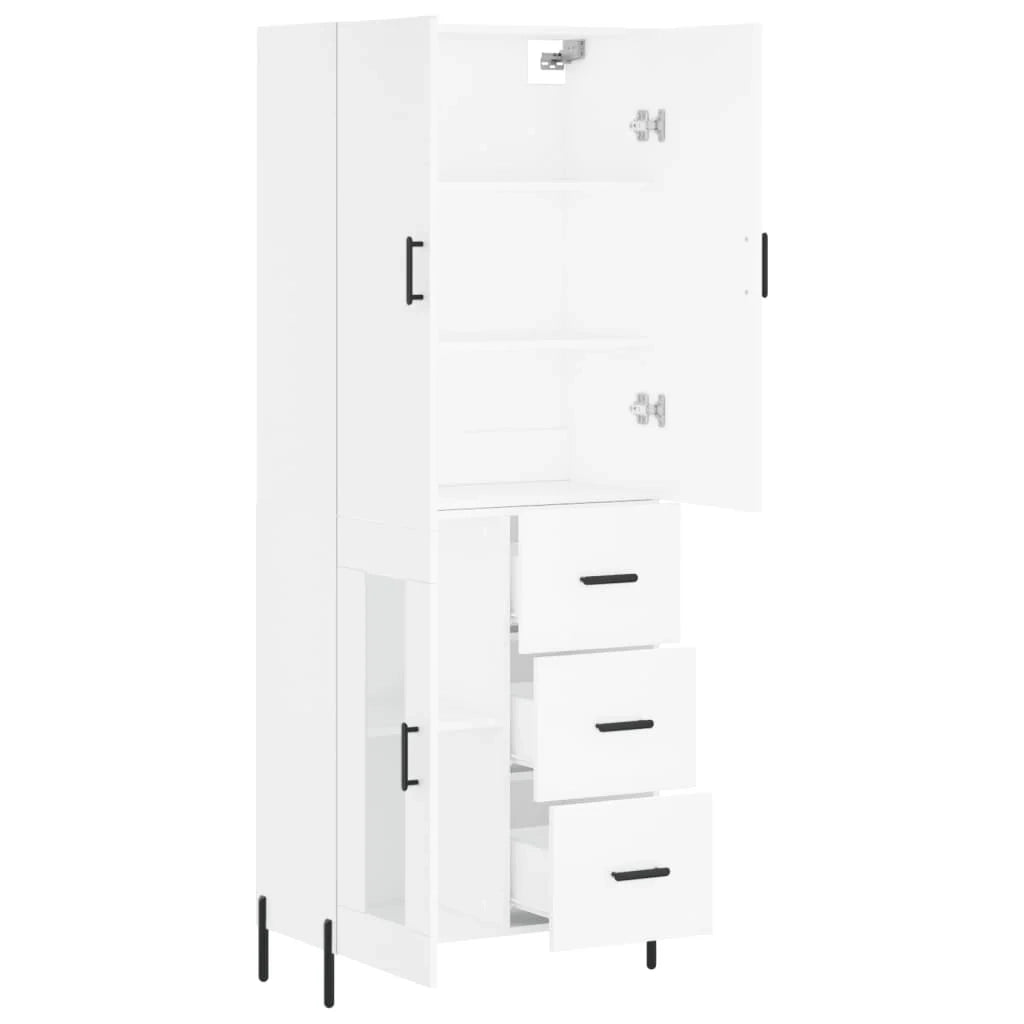 Buffet credenza cassettiera mobiletto mobile contenitore organizer cucina soggiorno salotto alto 69,5 x 34 x 180 cm legno ingegnerizzato bianco 02_0032527