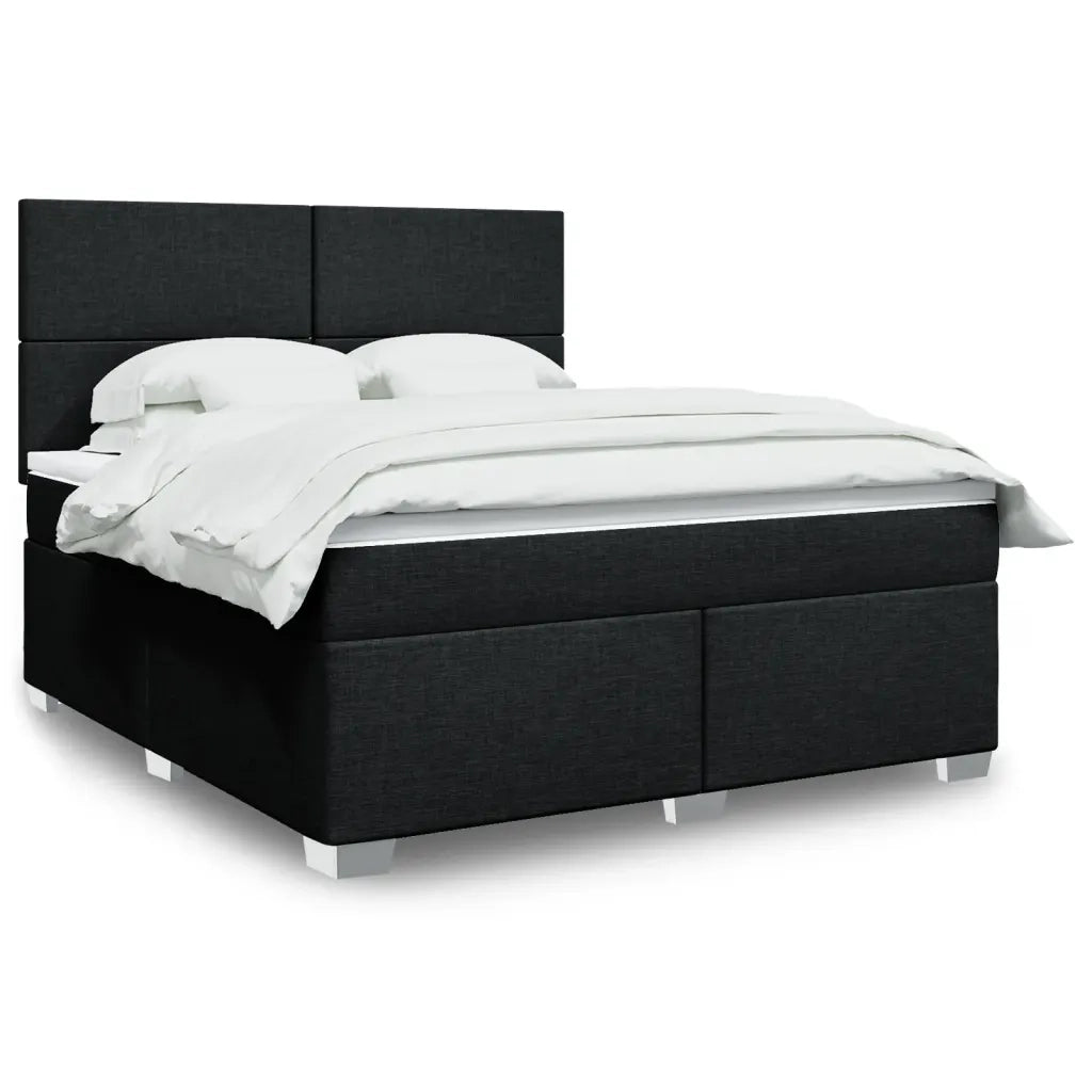 Giroletto a Molle con Materasso Nero 180x200 cm in Tessuto 3290562