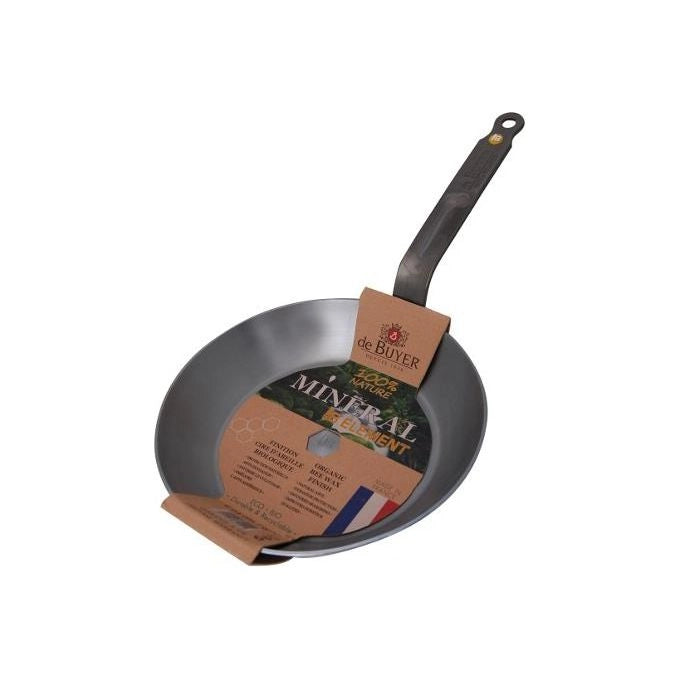DE BUYER 5610.26A Mineral B Padella in Acciaio al Carbonio 26 cm Adatta per Tutte le Fonti di Calore incluso Induzione colore Argento