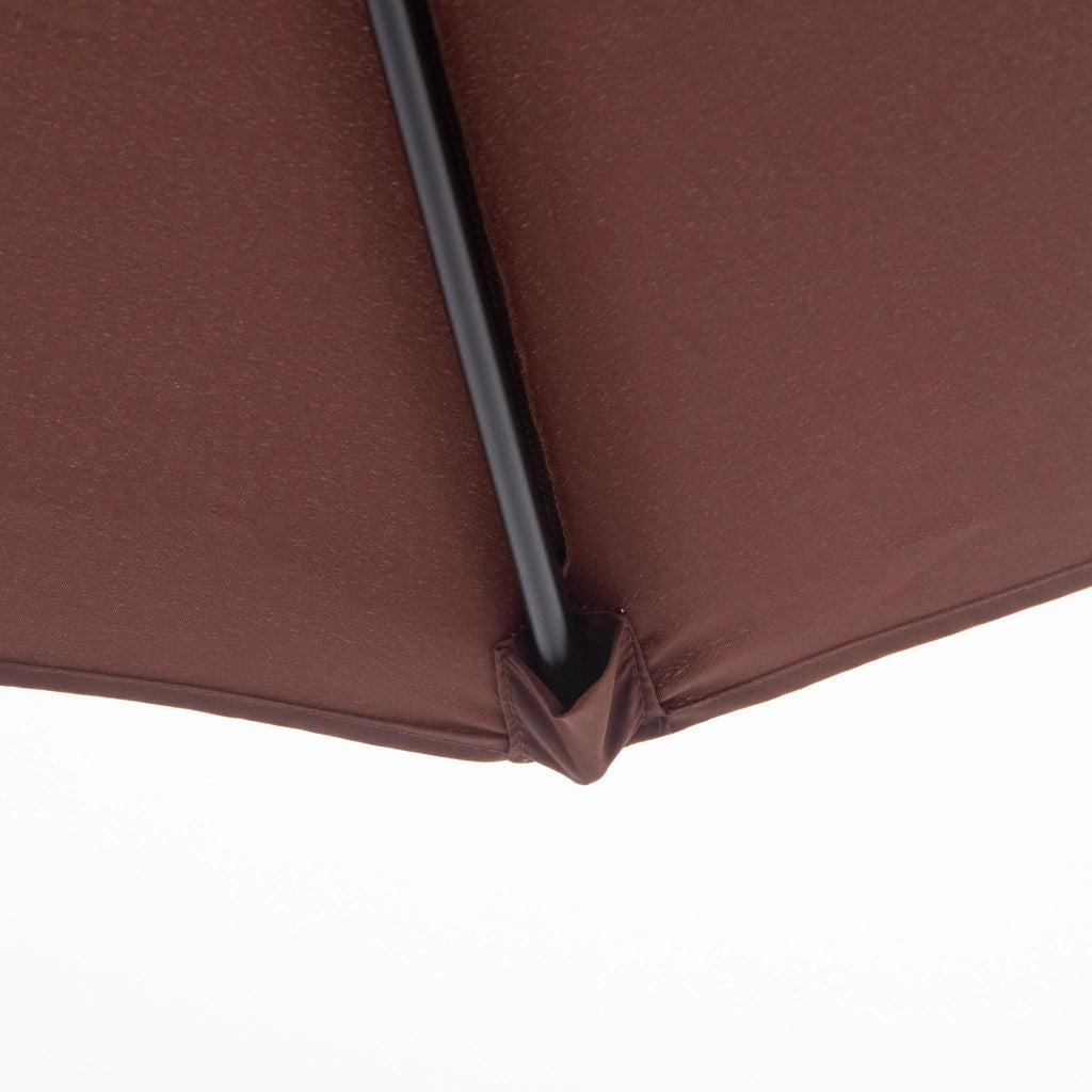 Ombrello articolato da giardino con manovella diametro 2.7 m tessuto poliestere 180g mq struttura in alluminio colore marrone adatto per giardini e terrazze