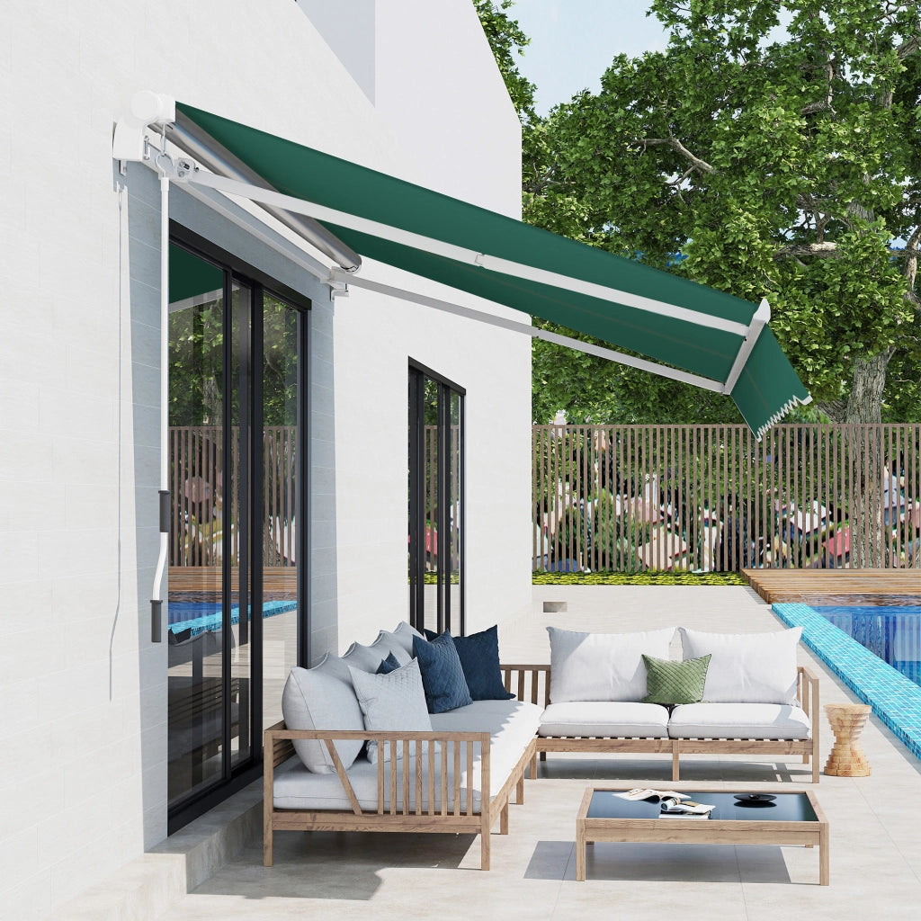 Tenda da Sole 3x2 m ¨C zephmum ¨C Verde, Alluminio, Acciaio, Poliestere