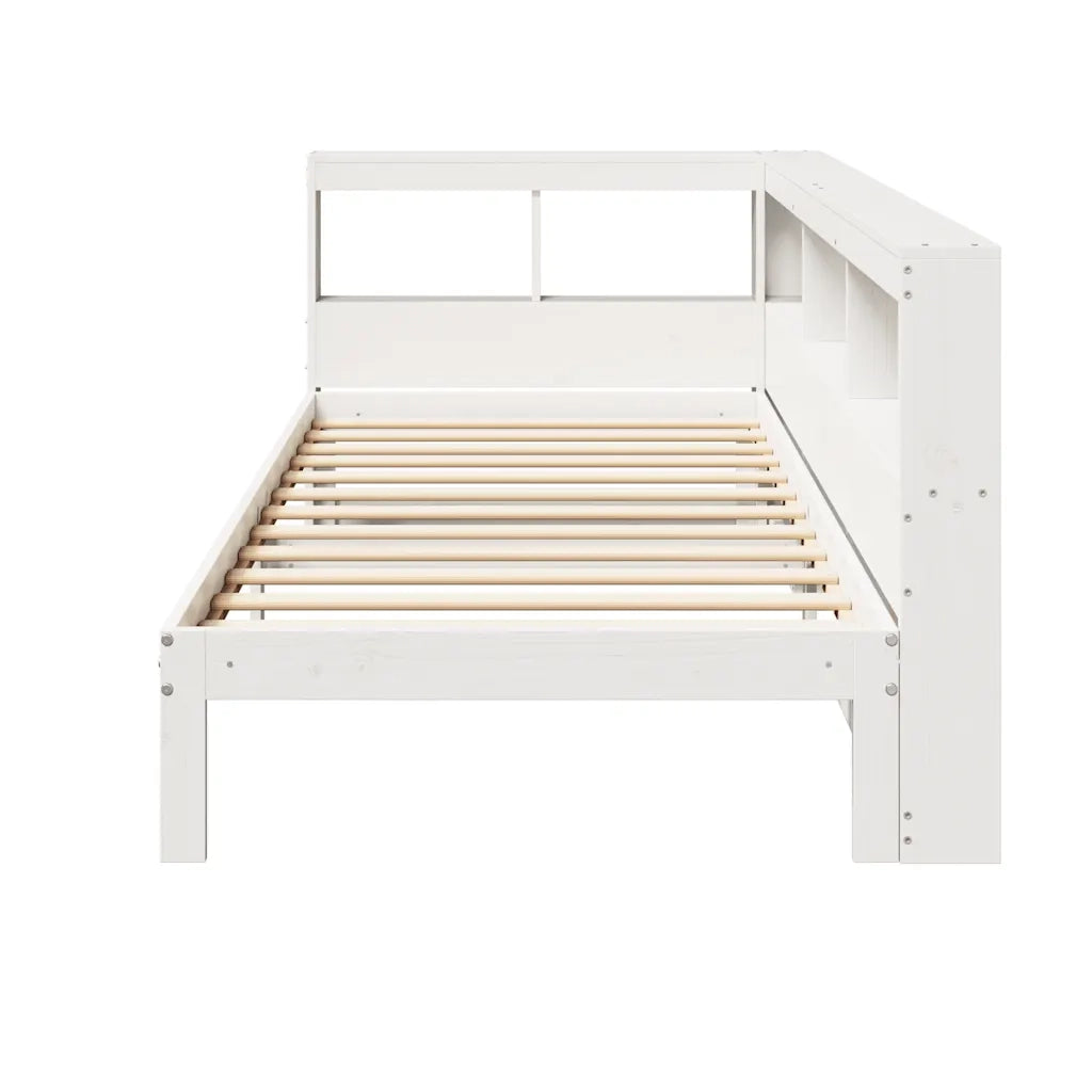 Letto con Libreria senza Materasso-Struttura Letto con contenitore 75x190 cm in Legno Pino 233718