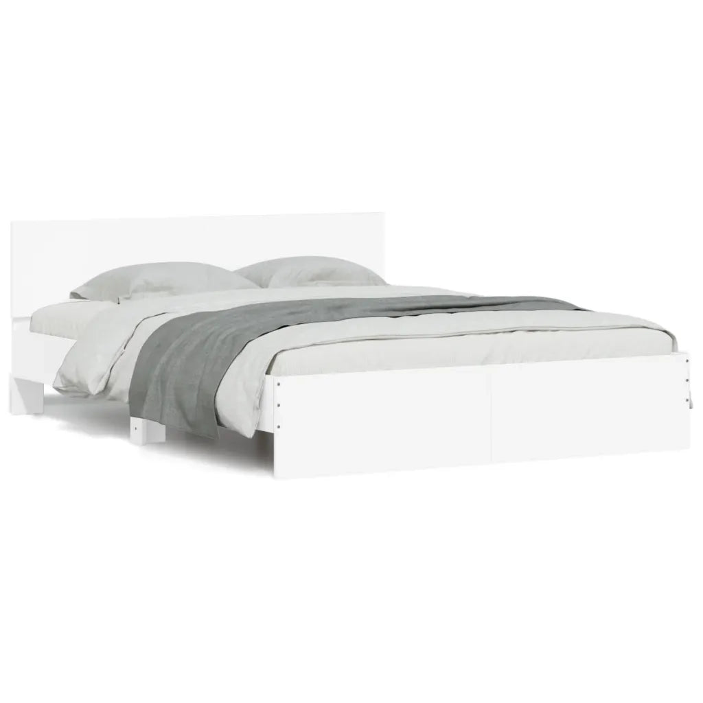 Letto matrimoniale | Letto per adulti | Giroletto con Testiera Bianco 140x190 cm