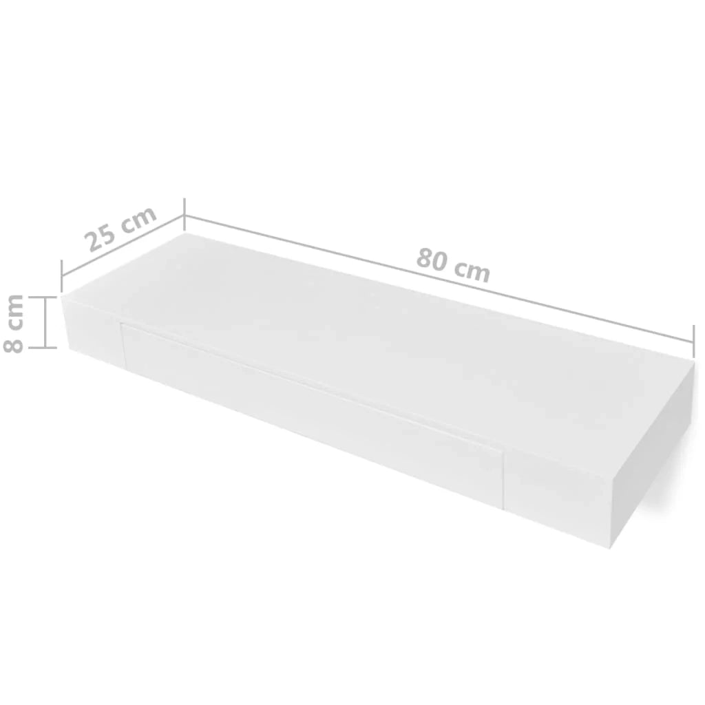 Scaffale di design da parete con cassetti 2 pezzi bianco 80 cm 2702267
