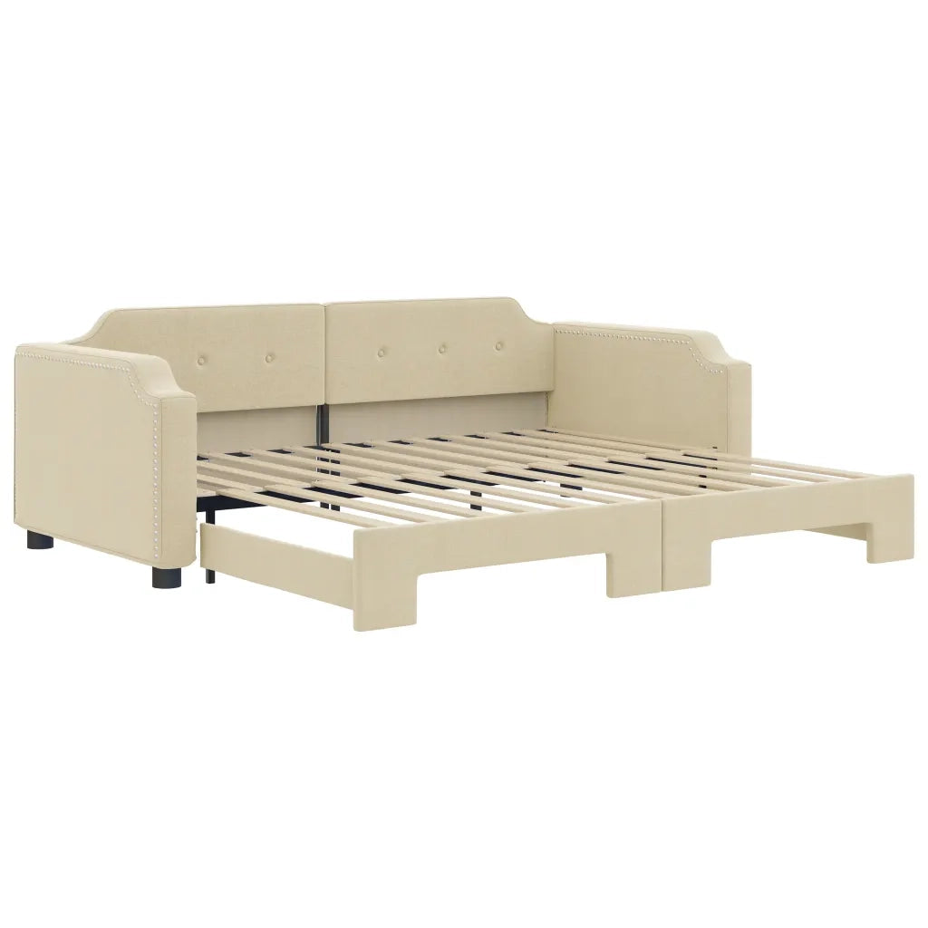 Divano letto | Sof¨¤ letto | Letto singolo Estraibile Crema 100x200 cm in Tessuto