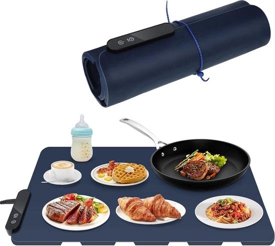 Matraccia elettrica pieghevole - siliconica portatile - 6 timer - 5 temperature - per ristoranti, feste, buffet e riunioni - 60x40cm