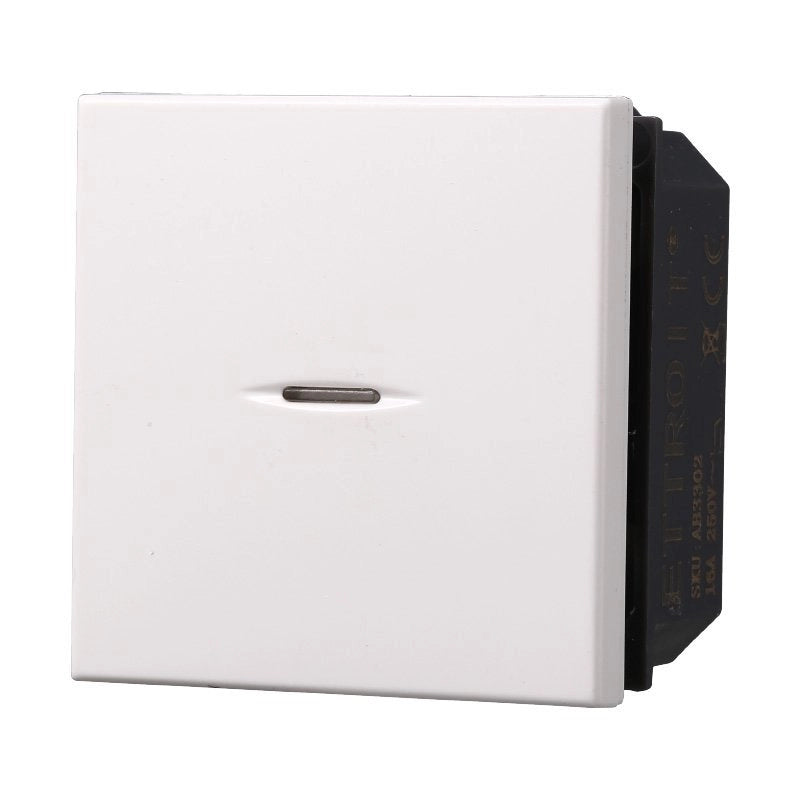 Interruttore Assiale 2M 2P 16A Unipolare Colore Bianco Compatibile Con Bticino Axolute