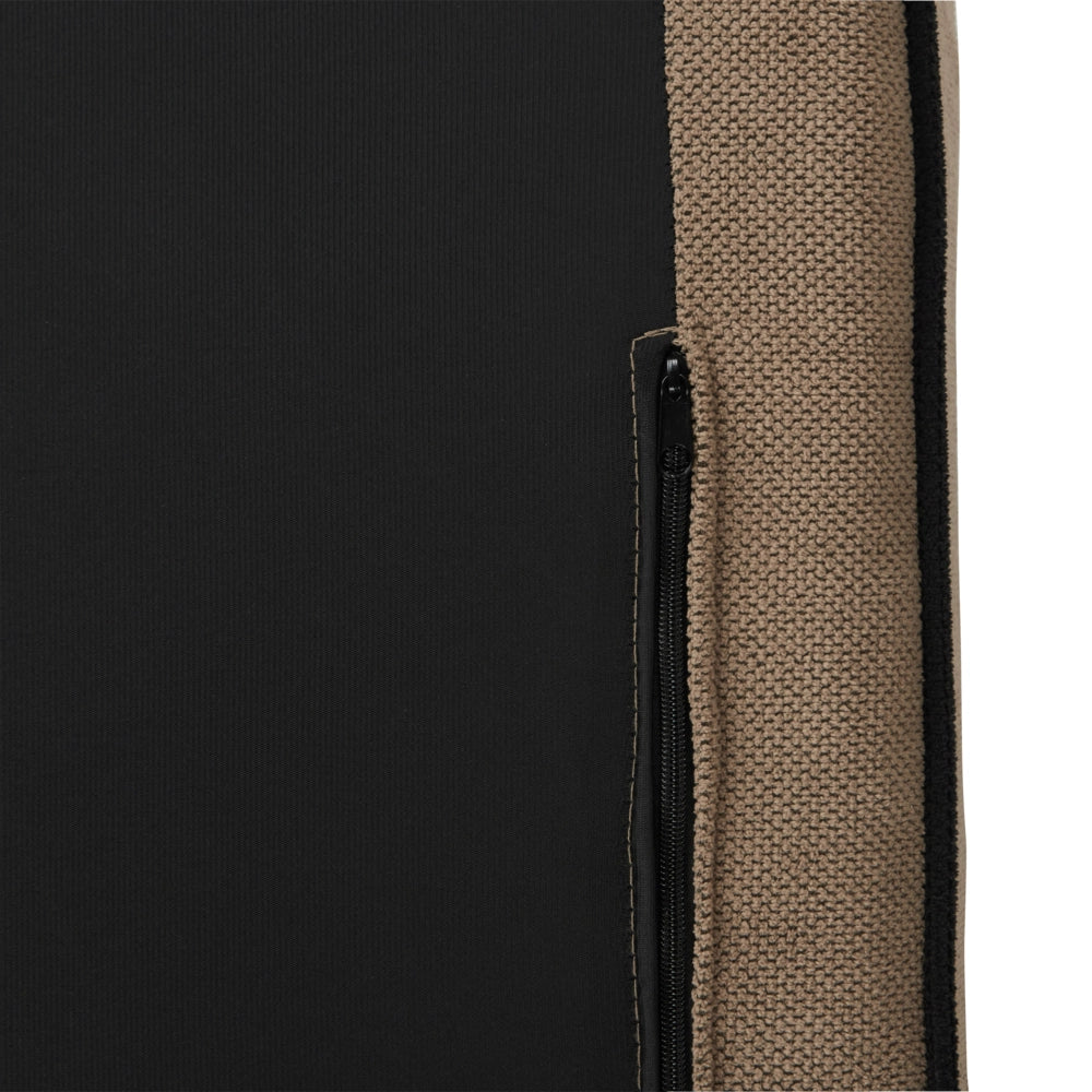 Divano 3 posti angolare regolabile lato sinistro in tessuto marrone chiaro stile moderno design classico