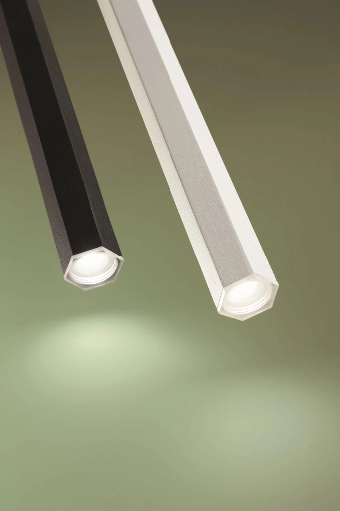 SOSPENSIONE EXAGON H.80CM D.3,5CM BIANCO LED 3000K 365LM 5W