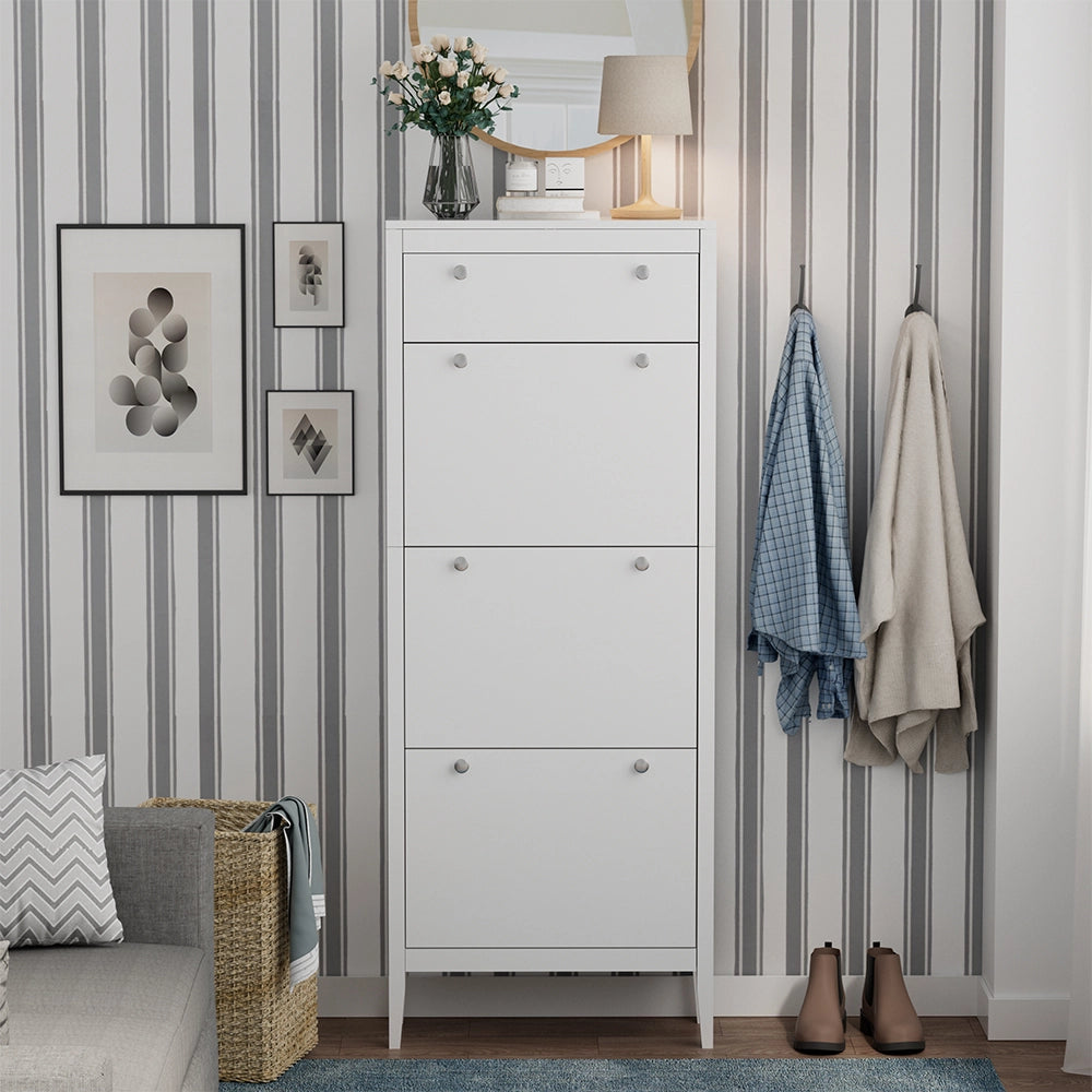 Vicco Armadio per le scarpe Bianco 60 x 153 cm , 3 scomparti