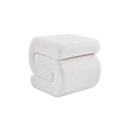 Pouf in bouclé, crema