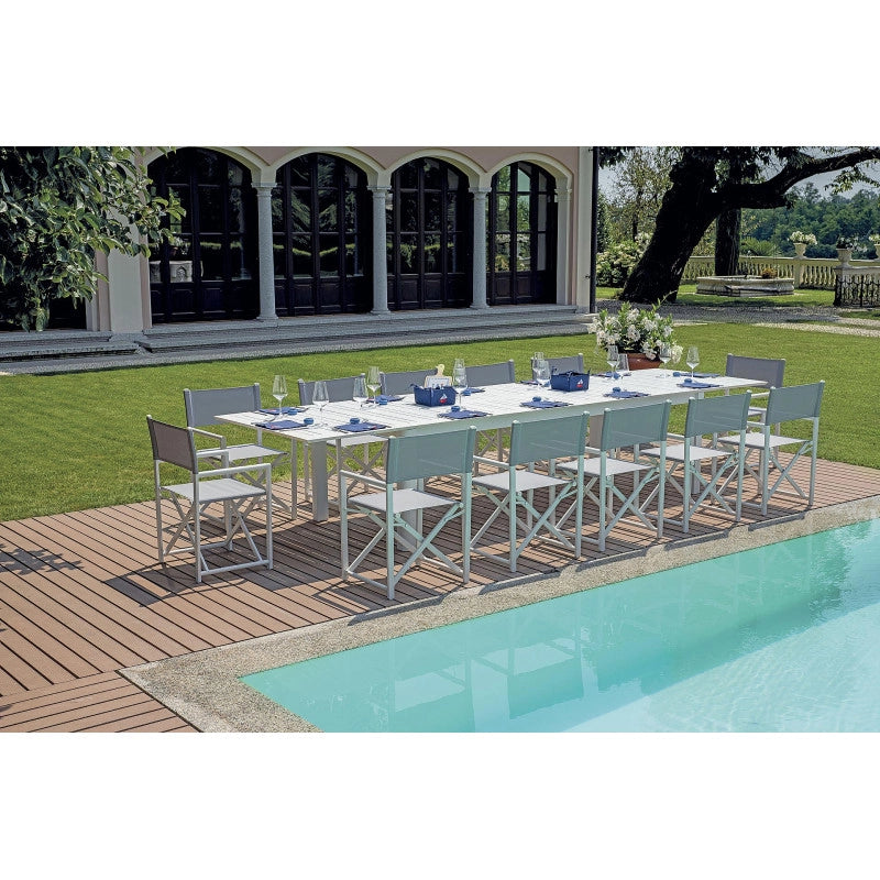 Tavolo Santorini 265/330/398X110 Bianco - Doppio Allungo Moia