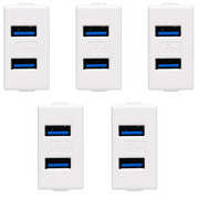 Doppia presa usb da incasso ricarica rapida e ordinata *** numero pezzi 5, confezione 1