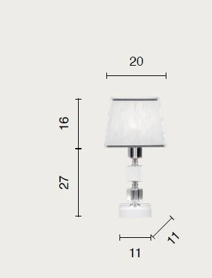 LUME/P LIVIA LUME 1 LUCE FUME'- TRASPARENTE E CROMO ATTACCO E14 PARALUME L.20CM